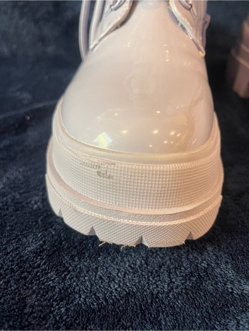 Lace-Up Patent Combat Boots - Light Lilac - Picture 8 of 8